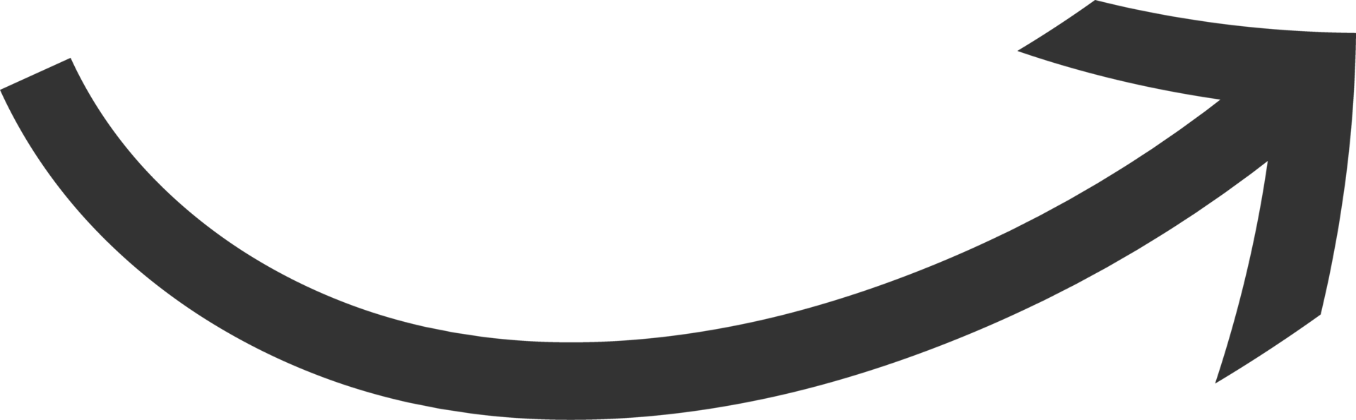 Dark pointer arrow illustration. A round and curved direction arrow. A curved arrow pointing right upward way. png