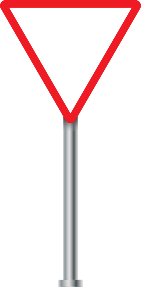 Blank road and traffic billboard. Blank caution board design. Red and white color road signs png