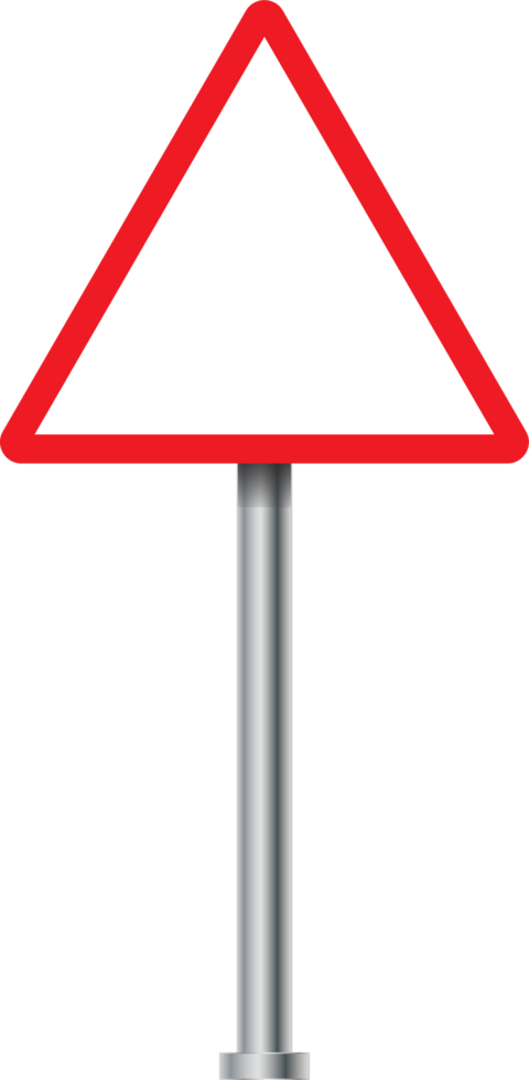 Blank caution board design. Blank road and traffic billboard. red and white color road sign png