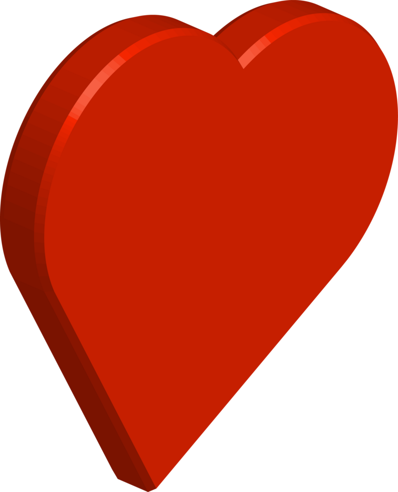 3D style love shape design for couples. Valentine's Love shape. Red heart shape png