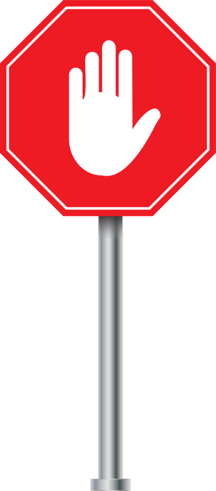 Red stop sign design. Highway direction signs. Road and traffic direction signs. Red color road sign png
