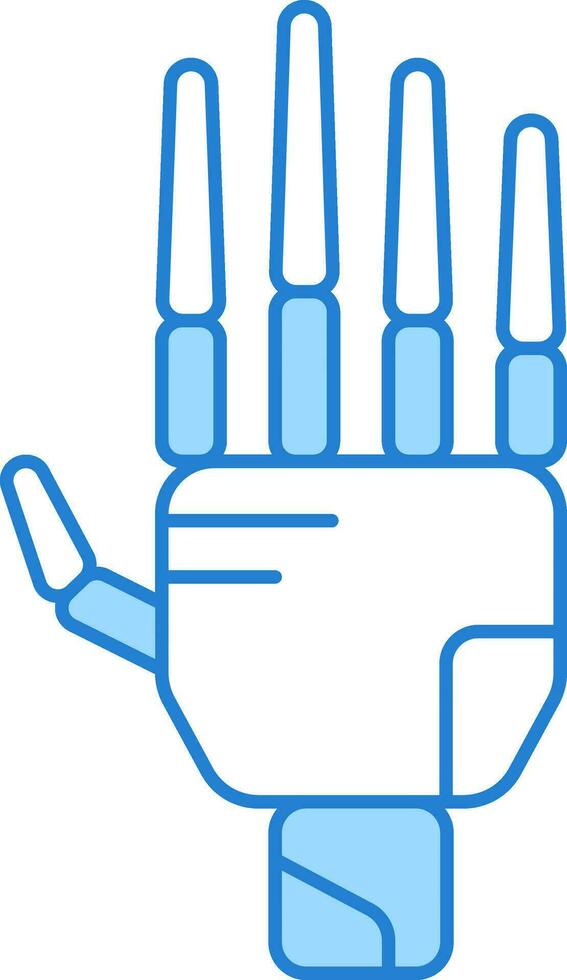 Isolated Bionic Hand Blue And White Icon. vector