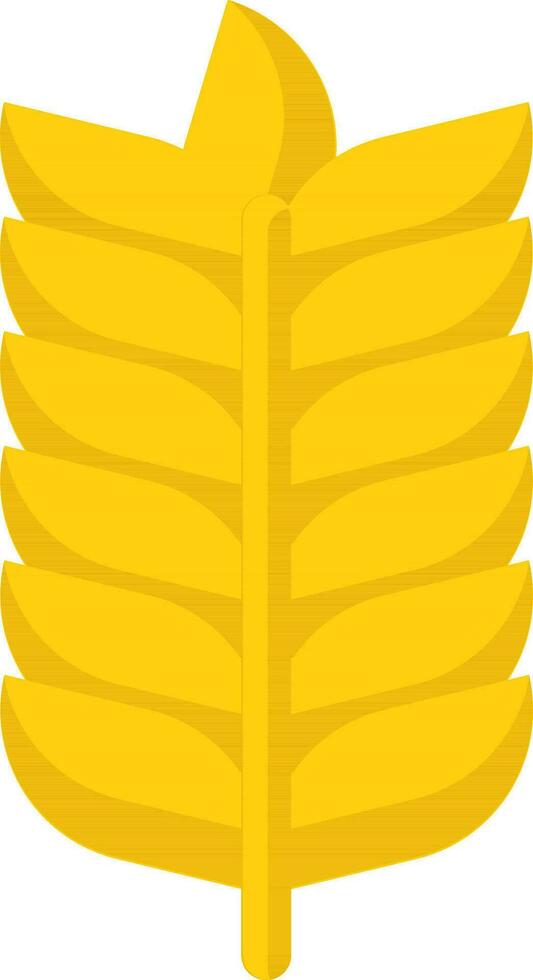 Yellow Wheat Stem Icon In Flat Style. vector