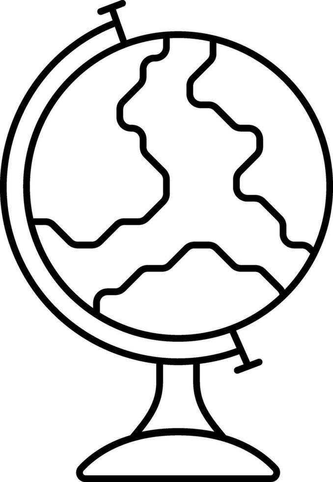 Earth Globe Holder Icon In Black Outline. vector