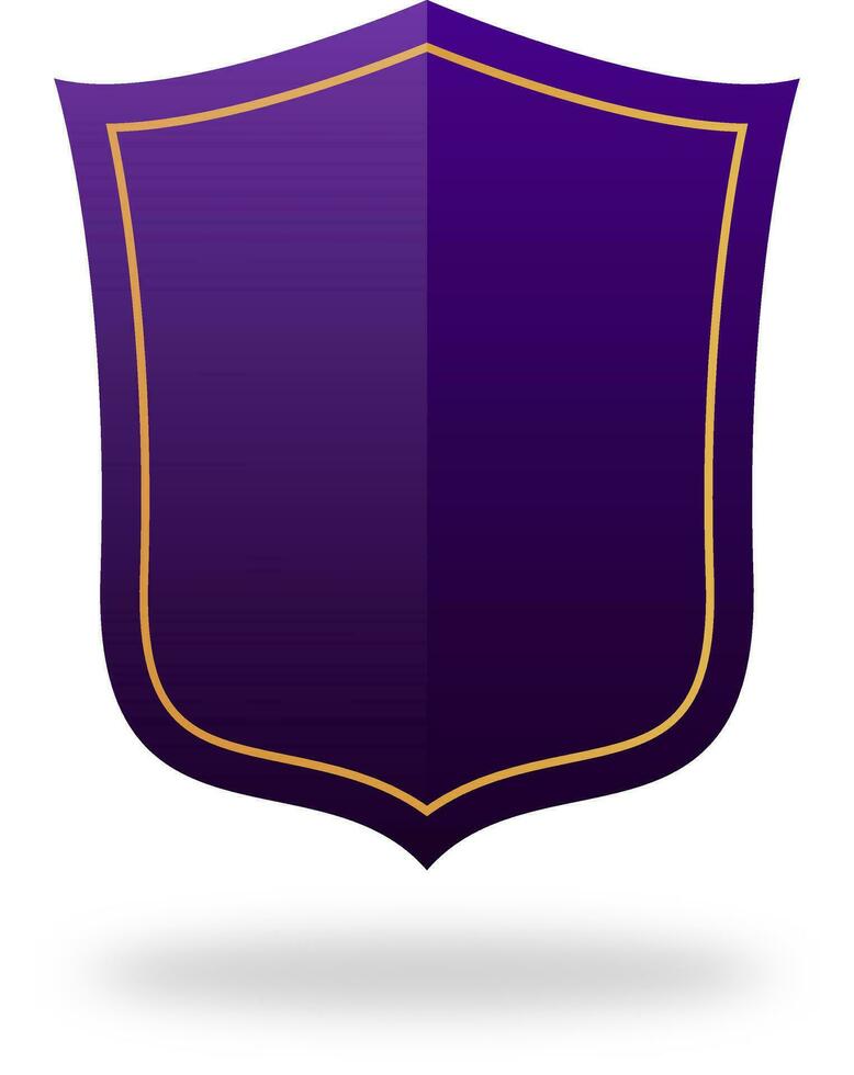 Blank Shield Label, Frame Element In Purple Color. vector