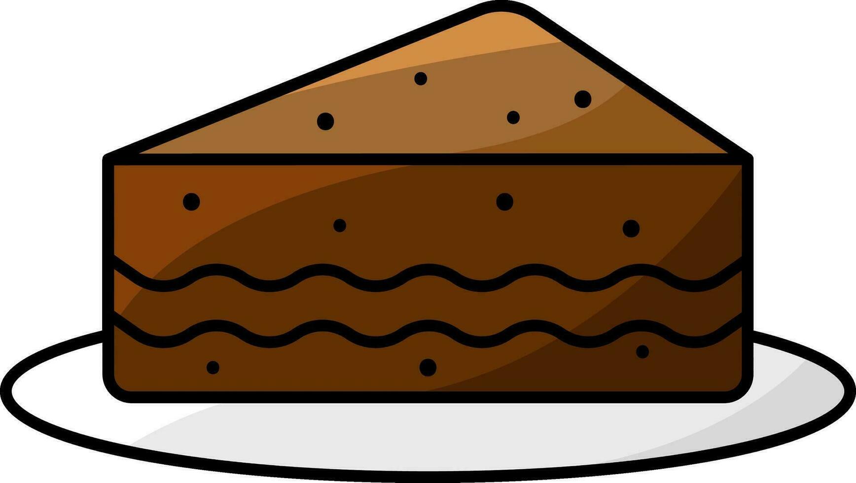 aislado chocolate pastel rebanada icono en plano estilo. vector