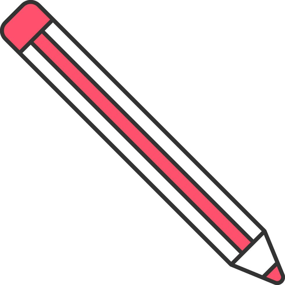 plano ilustración de rojo y blanco lápiz icono. vector