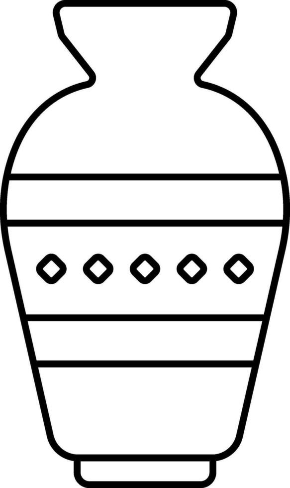 Isolated Ethnic Vase Black Line Art Icon. vector