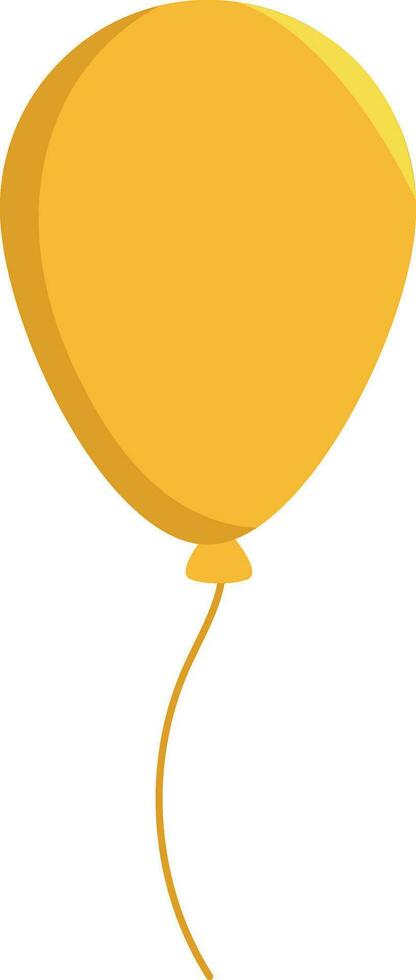 Isolated Balloon Flat Icon In Yellow Color. vector