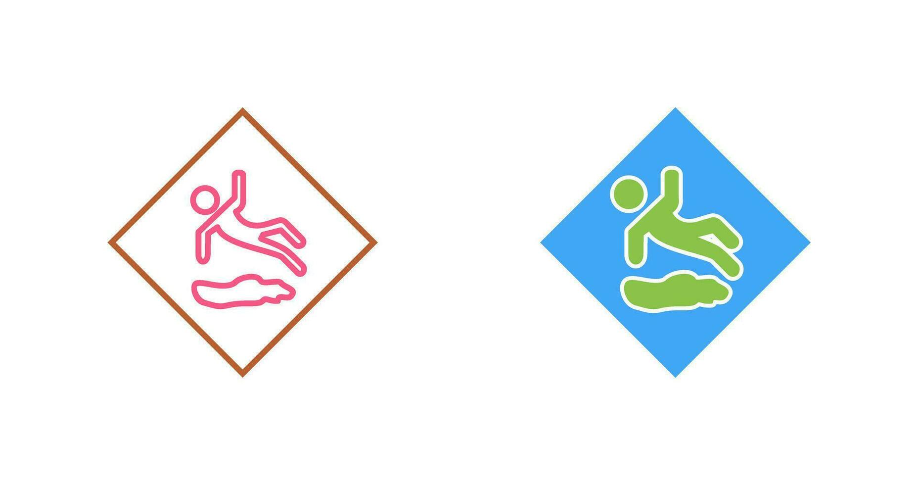 Danger of Slipping Vector Icon