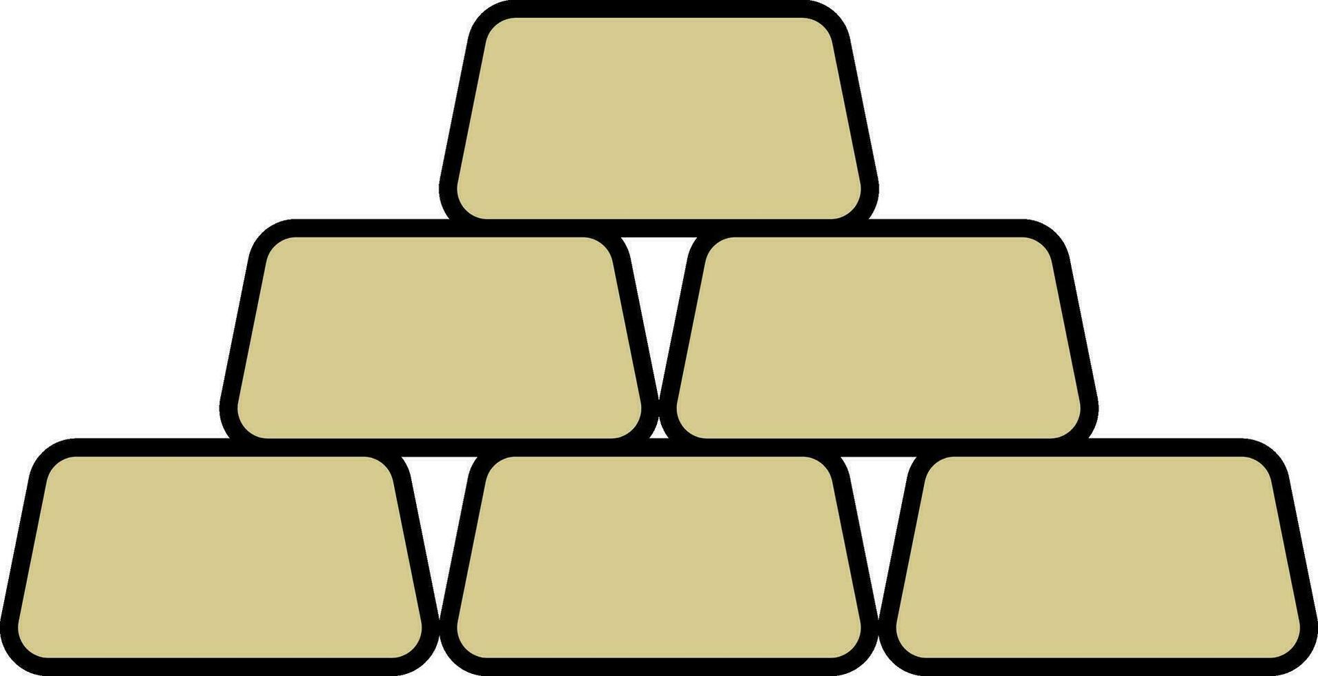 Gold Bricks Icon In Flat Style. vector