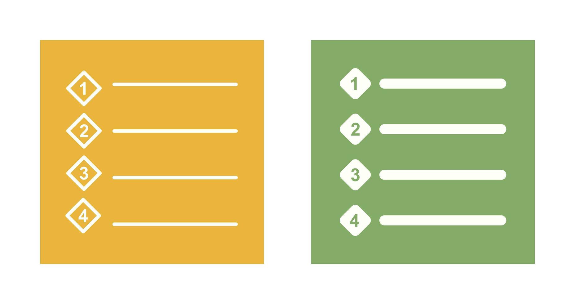 Unique Numbered list Vector Icon