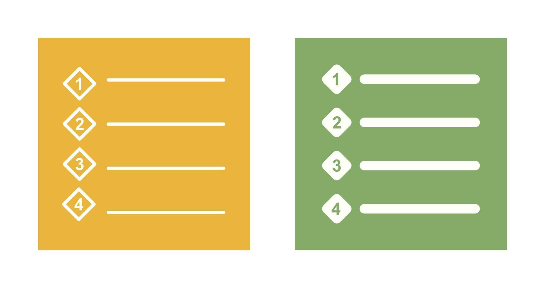 icono de vector de lista numerada única