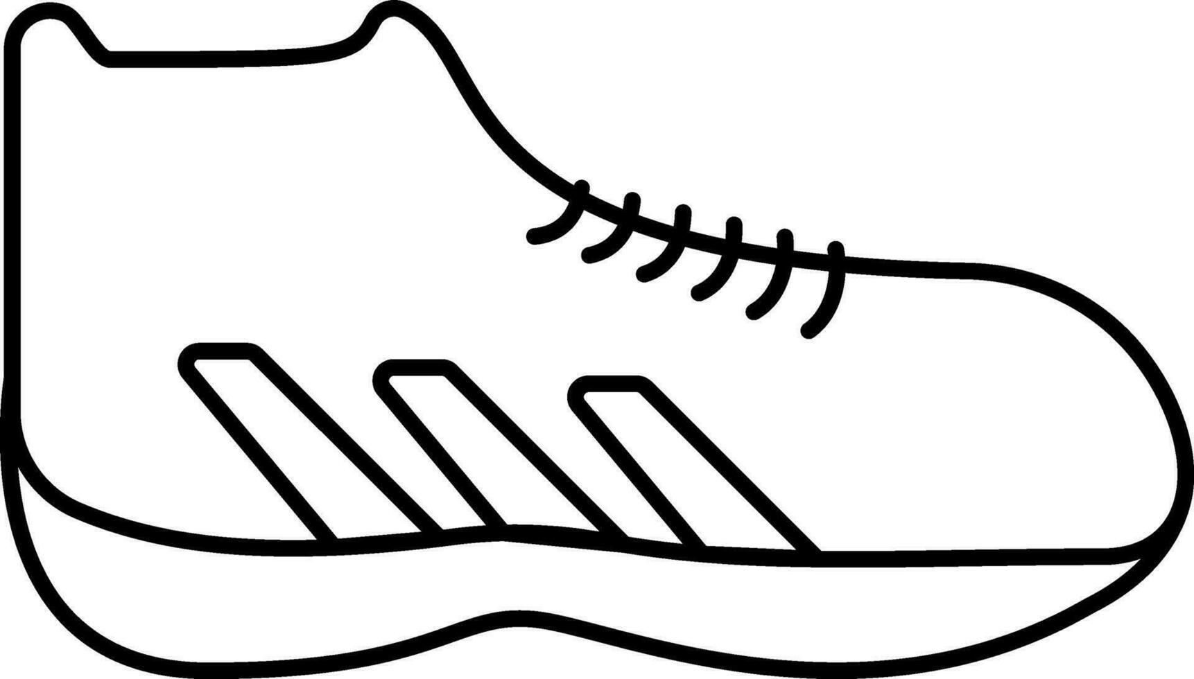 Flat Style Sports Shoes Icon In Black Outline. vector