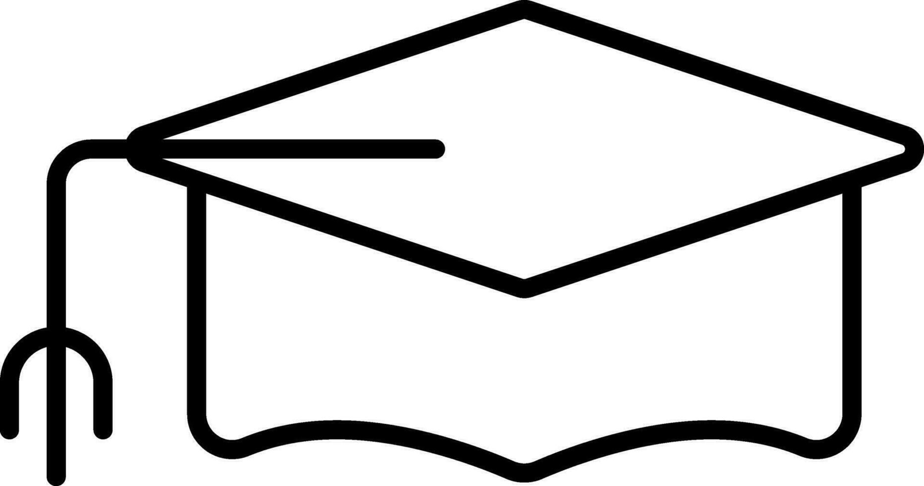 Mortarboard Icon In Black Line Art. vector