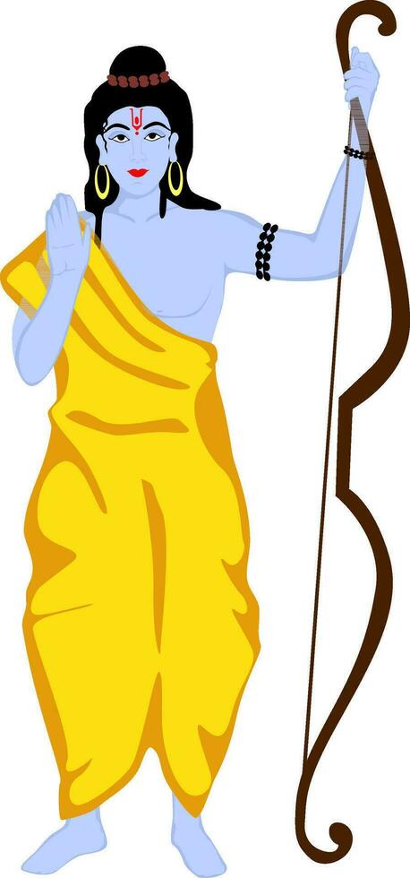 Hindu mythological lord rama in blessing pose. vector