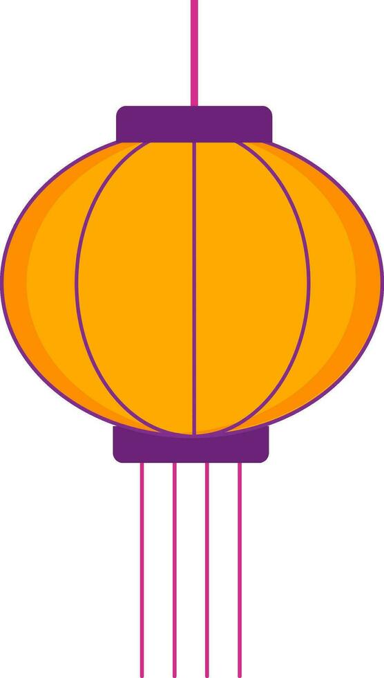 Isolated Circular Paper Lantern Orange And Purple Icon. vector