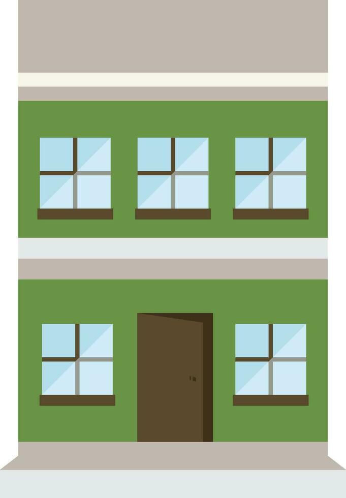 Green And Brown Illustration Of Smart Building Flat Element. vector