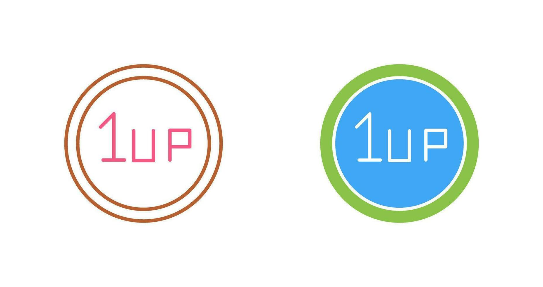 Unique 1UP Vector Icon
