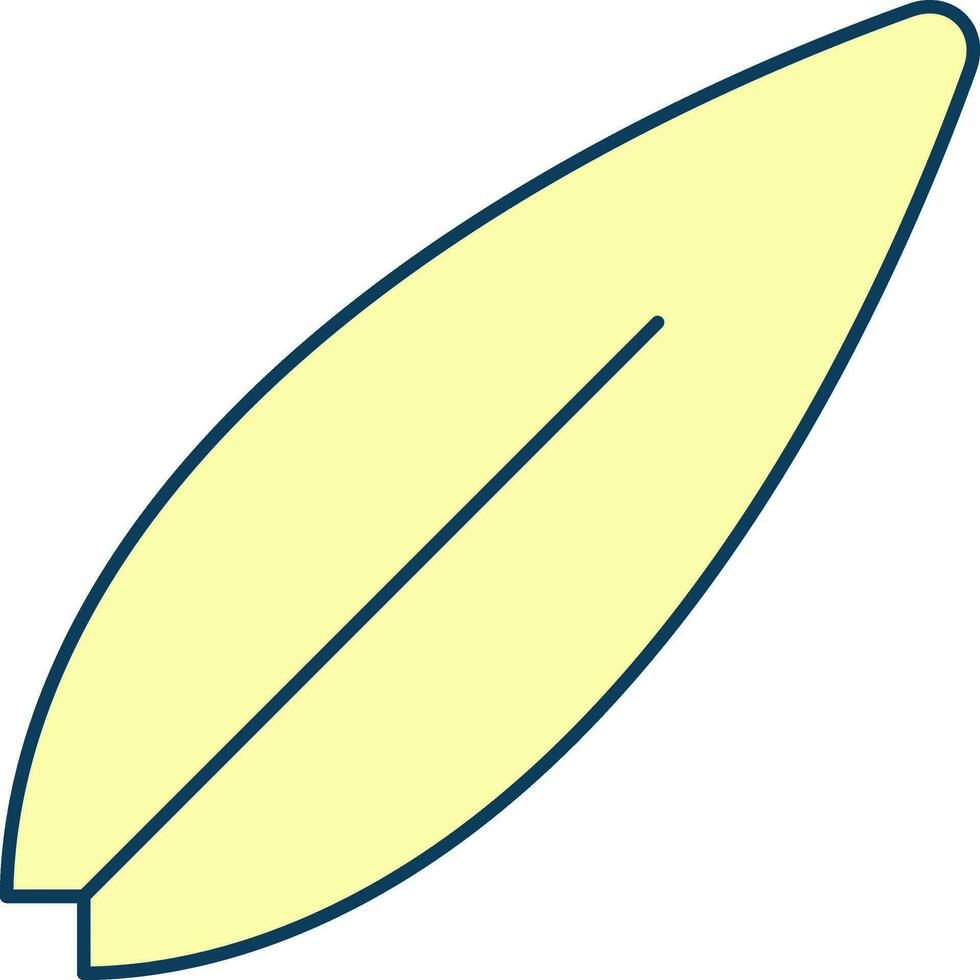 amarillo tabla de surf icono en blanco antecedentes. vector