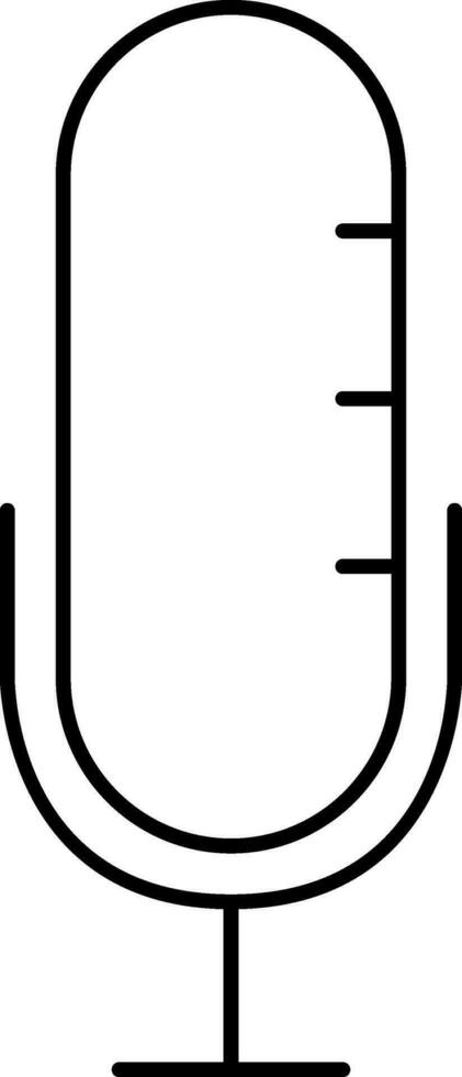 Microphone Symbol Or Icon In Black Line Art. vector