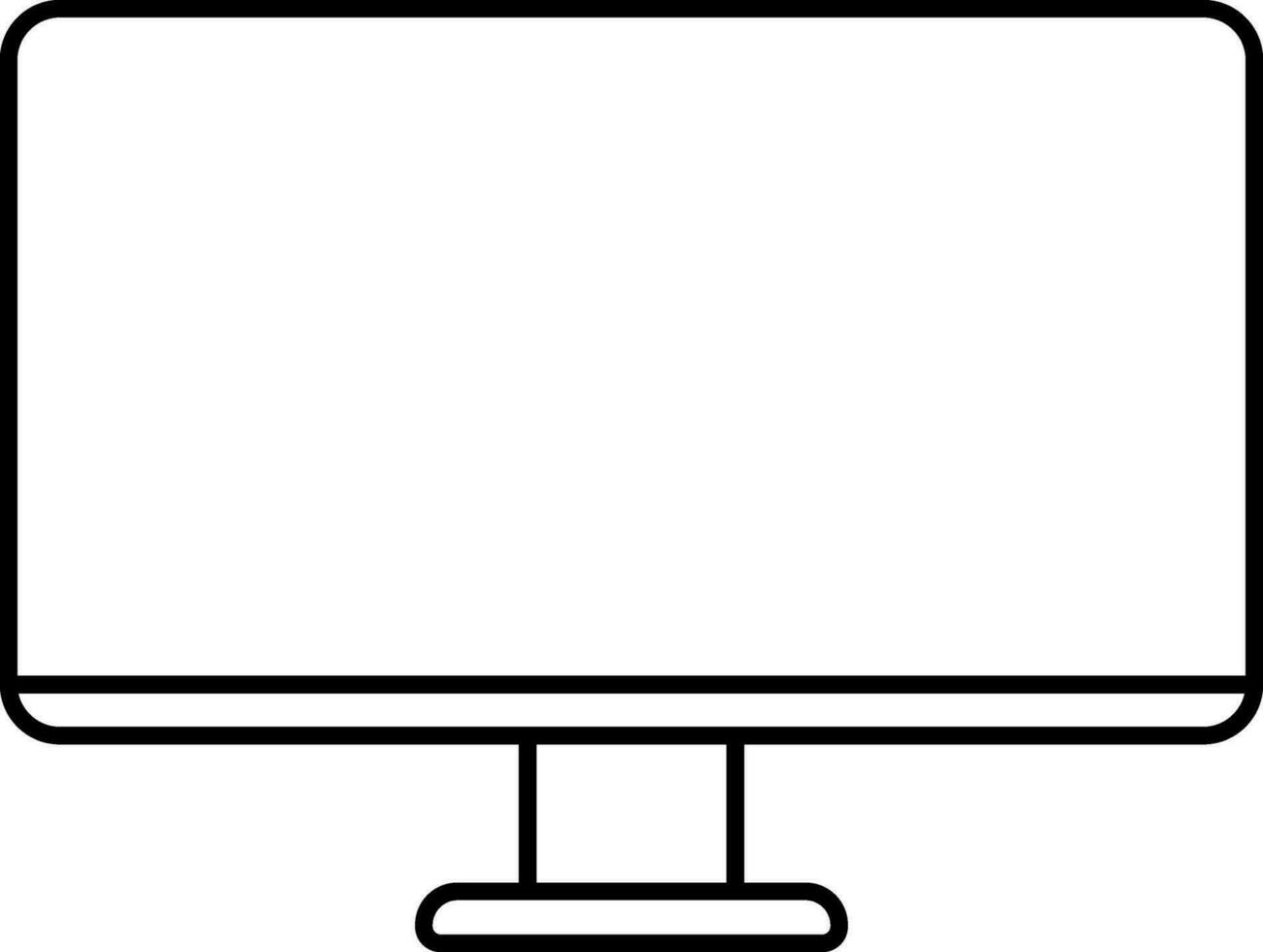 Black Outline Illustration Of Monitor Icon. vector
