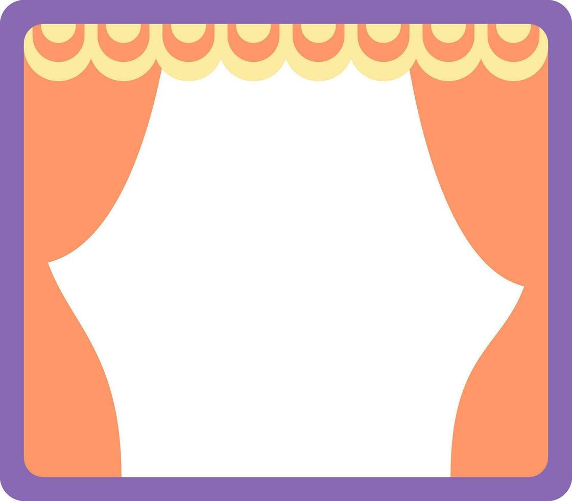 Isolated Cinema Stage Icon In Orange And Purple Color. vector