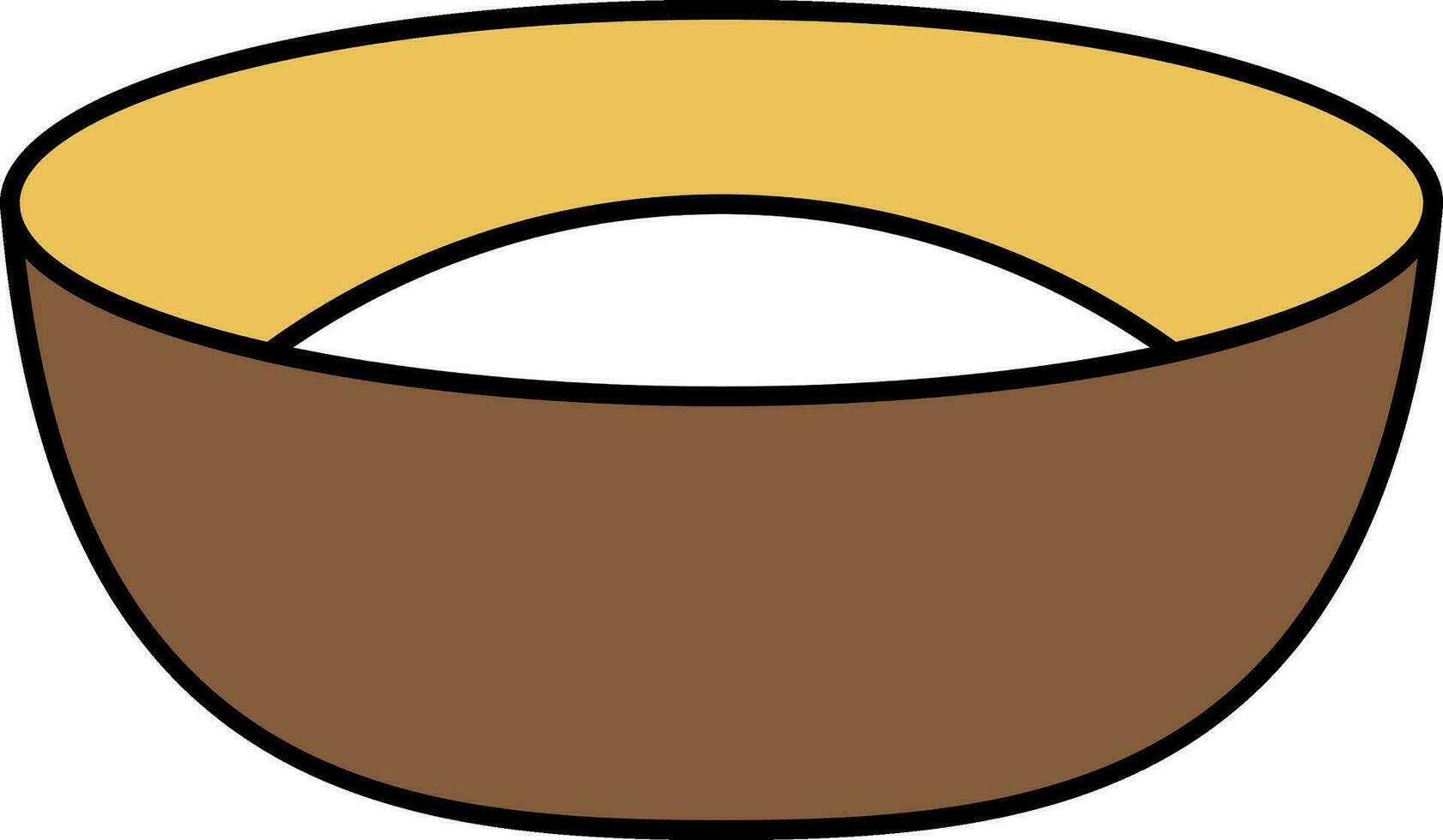 ilustración de comida cuenco marrón y amarillo icono. vector