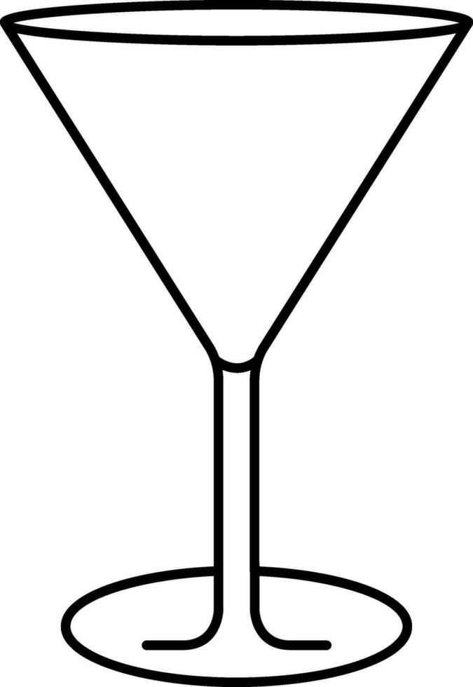 Black Thin Line Art Of Cocktail Glass Icon. vector