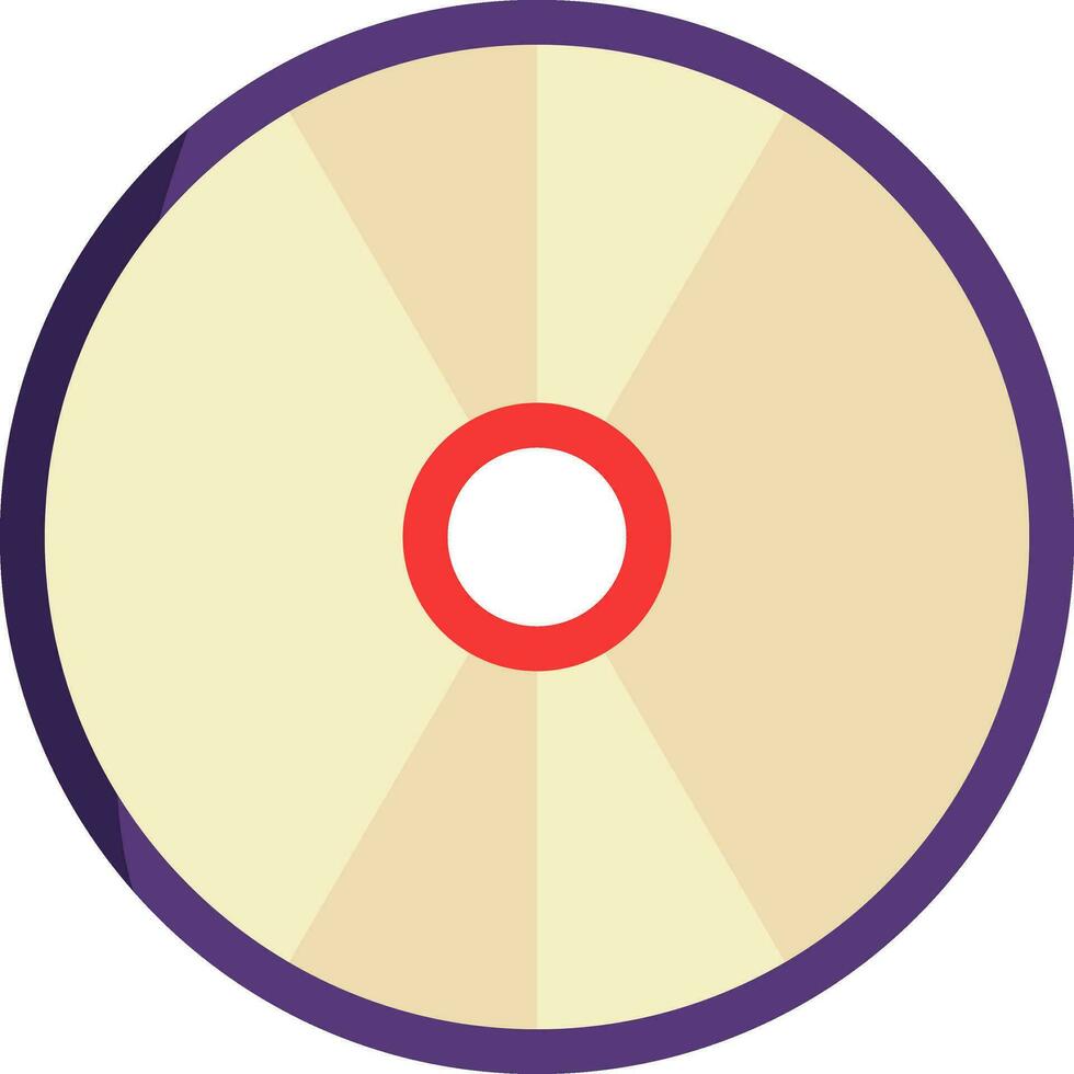 Colorful CD Or Dvd Disc Icon In Flat Style. vector