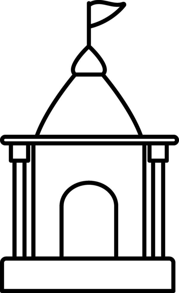 ilustración de hindú templo negro carrera icono. vector