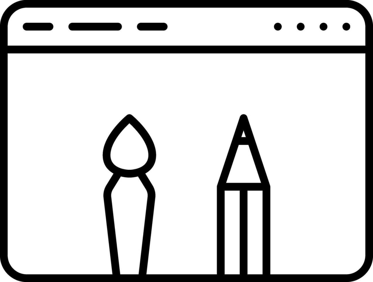 sitio web edición o dibujo icono en negro línea Arte. vector
