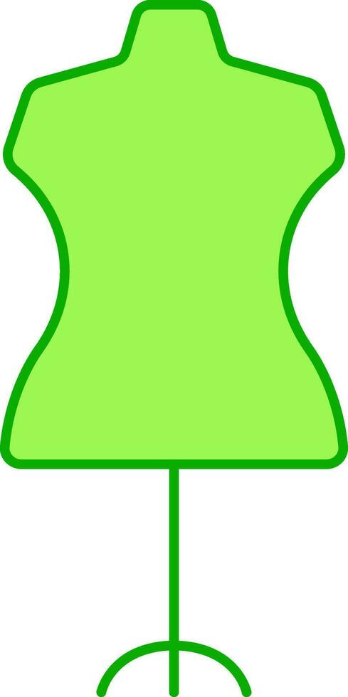 Green Mannequin Icon In Flat Style. vector