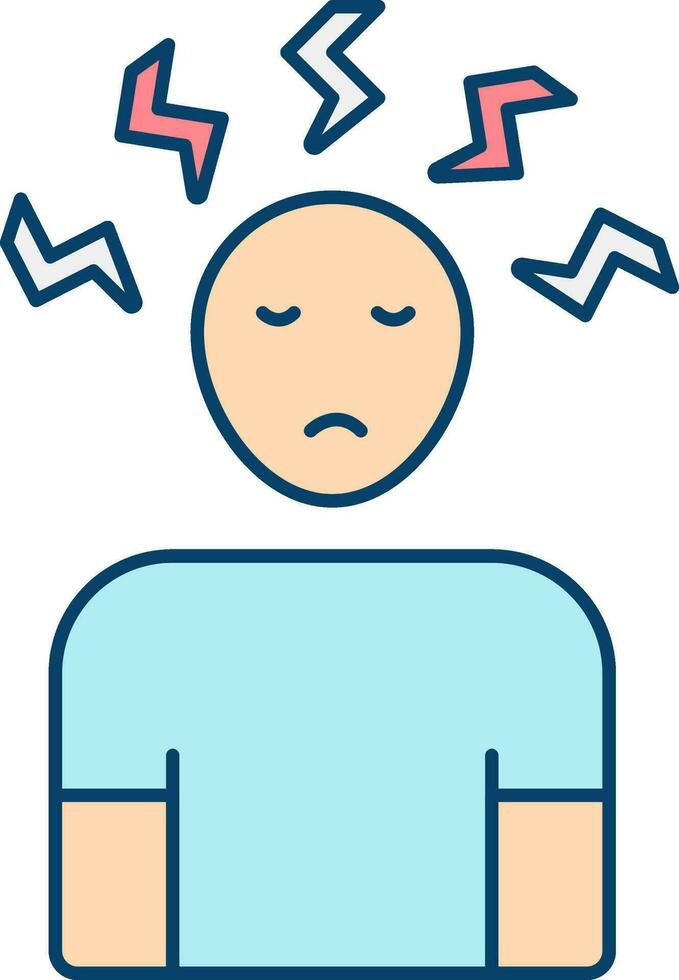 Headache Man Colorful Icon Or Symbol. vector