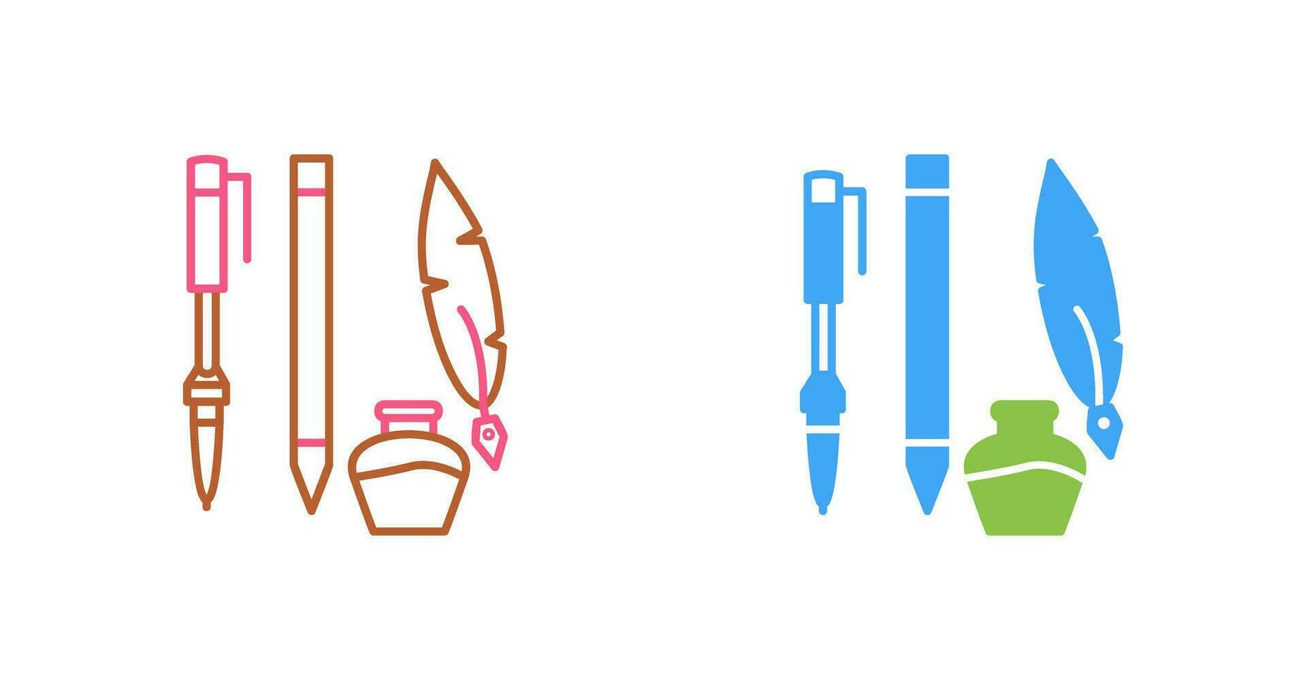 Unique Writing Equipment Vector Icon