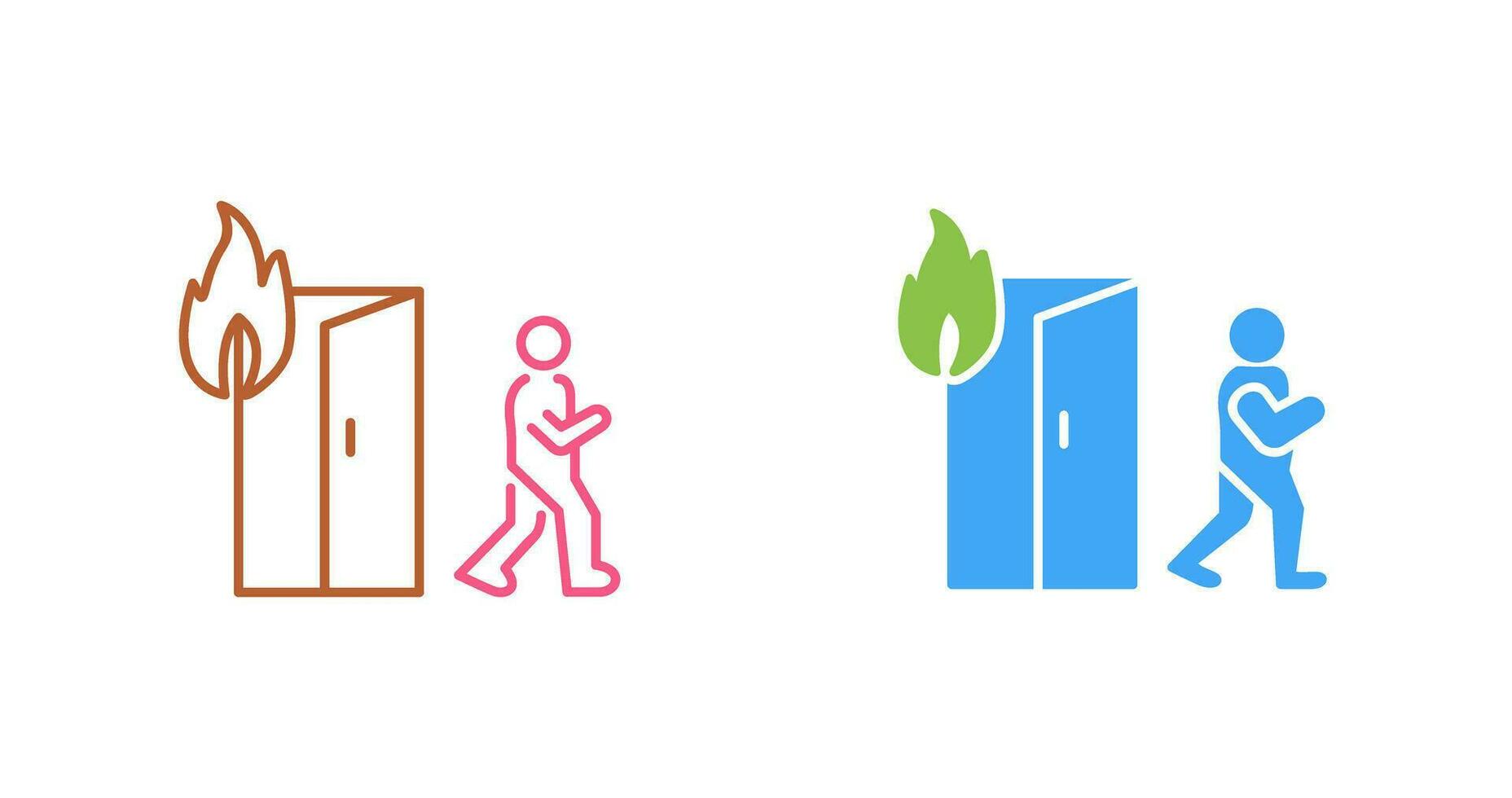 Unique Running from Fire Vector Icon