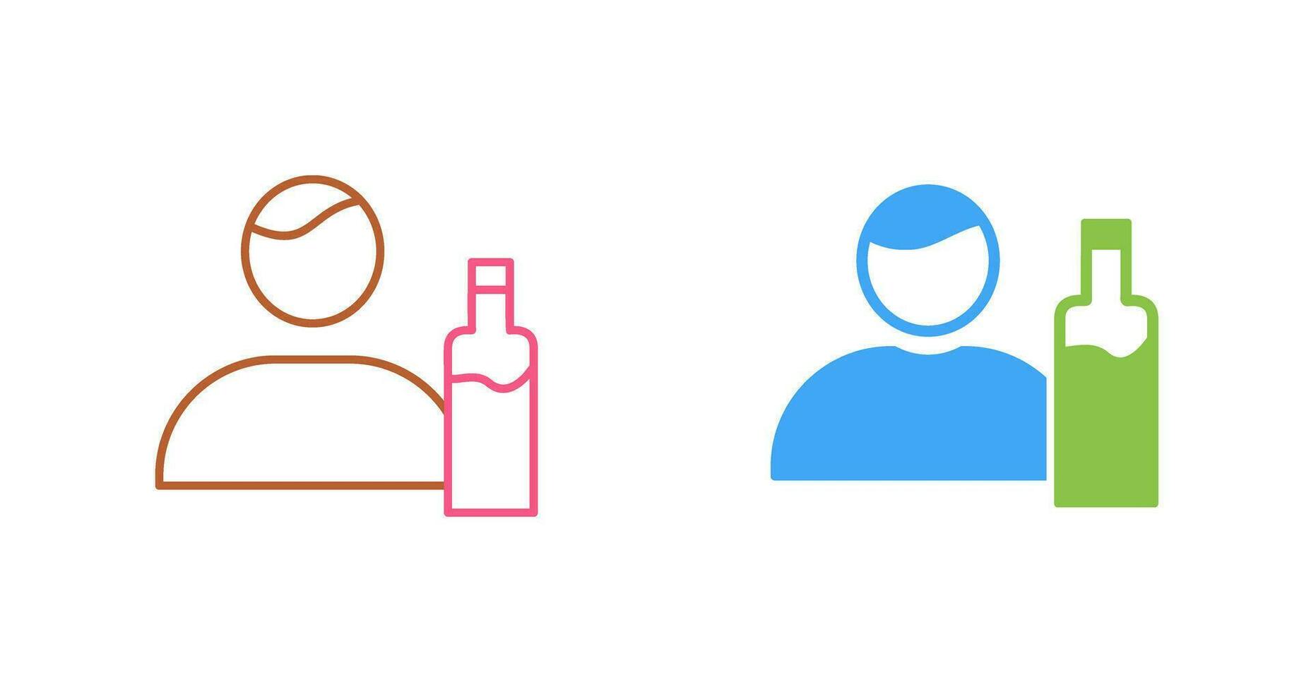 Unique Man And Drink Vector Icon