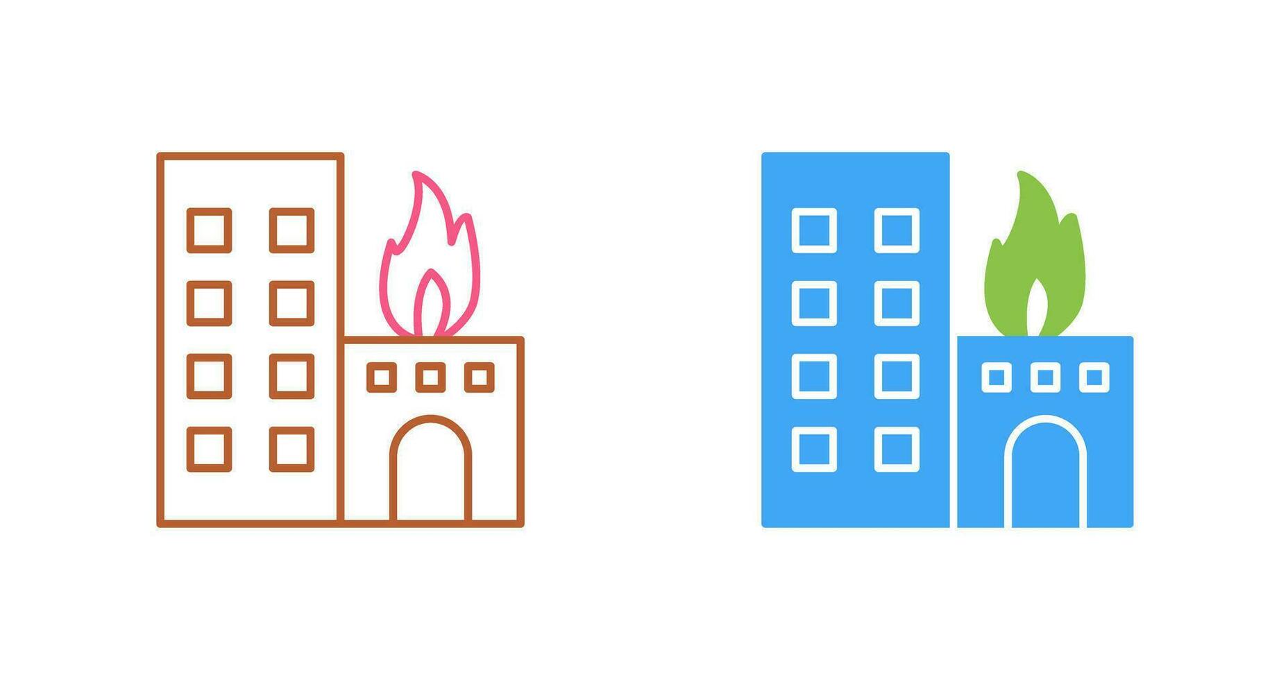 Unique Burning Building Vector Icon