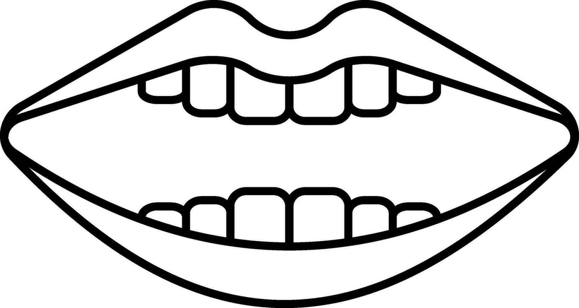 sonriente boca icono en lineal estilo. vector