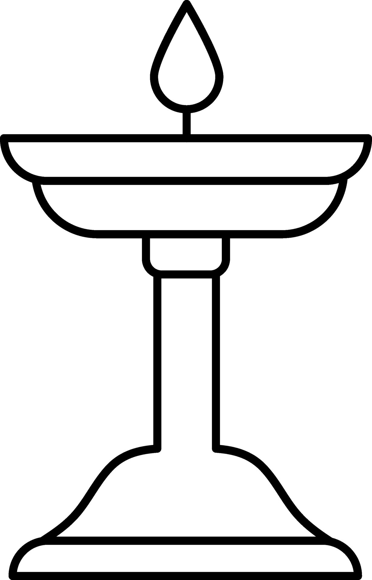 Isolated Buring Diya Stand Icon In Flat Style. 24973025 Vector Art at