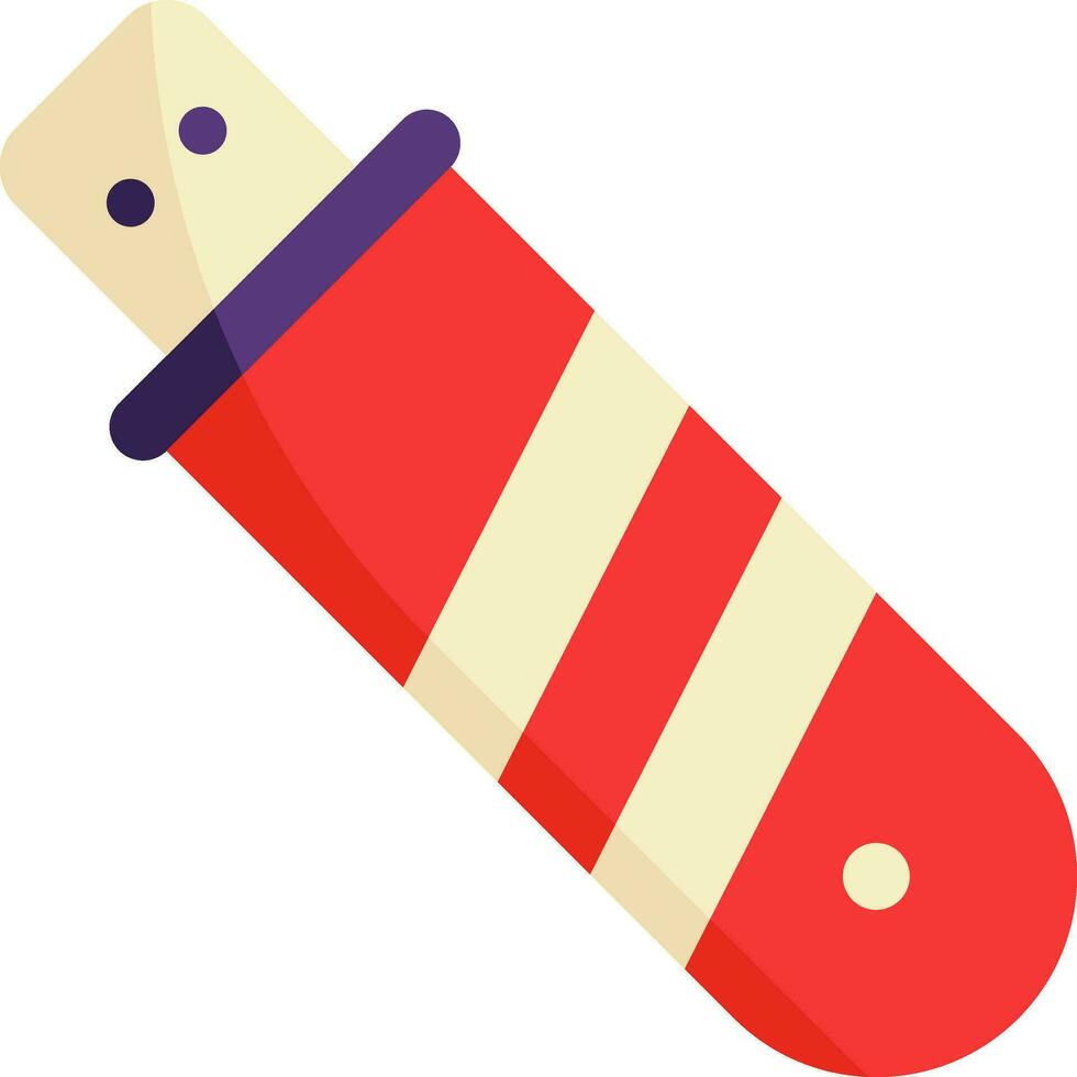 Red And Yellow Pen Drive Icon In Flat Style. vector