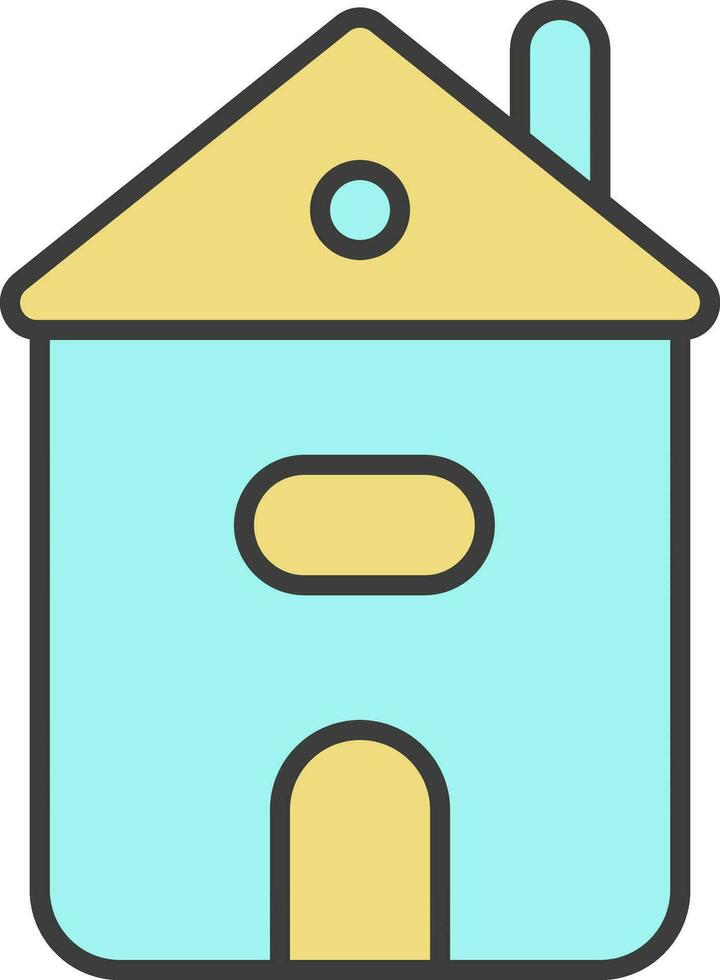 plano casa icono en amarillo y turquesa color. vector