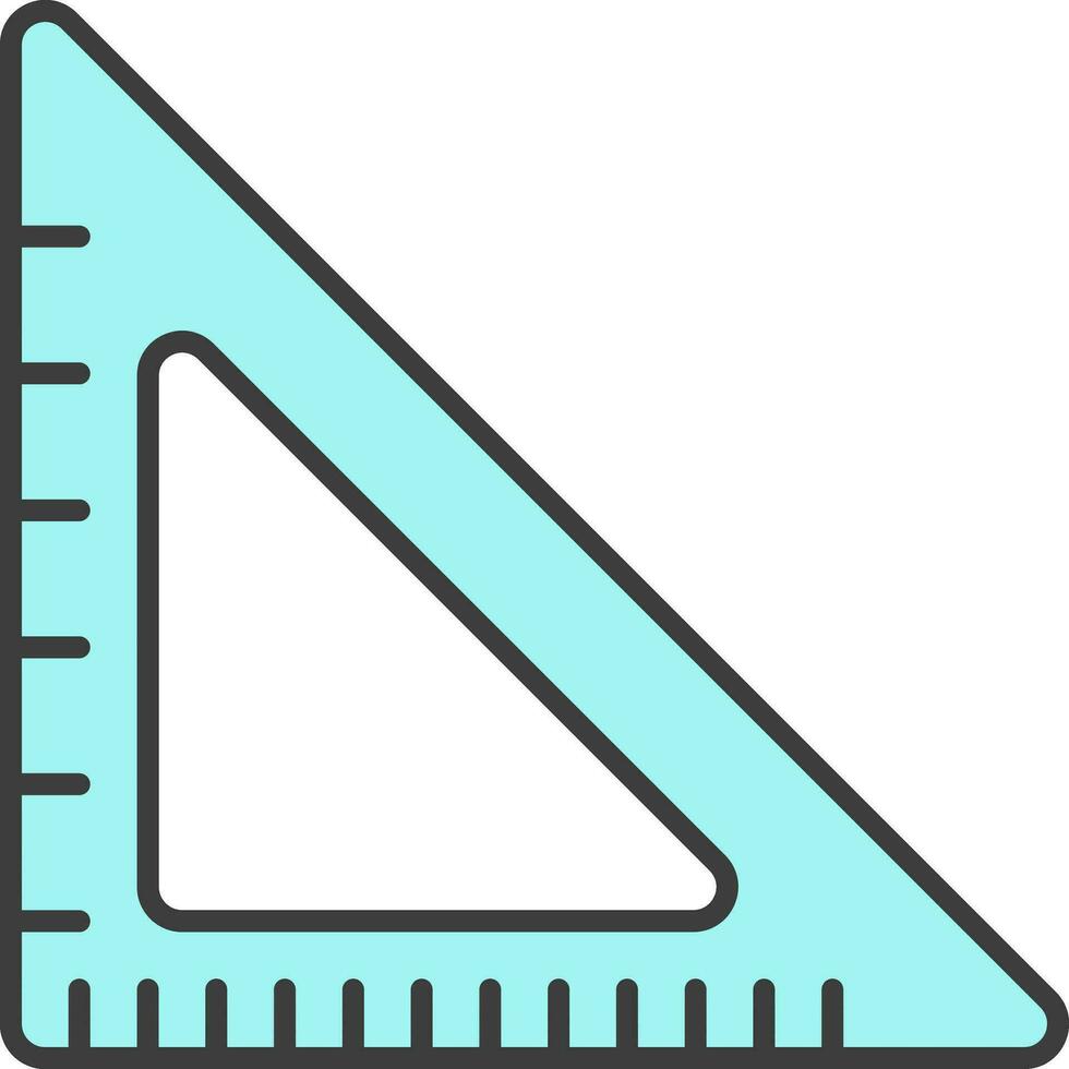Isolated Triangle Ruler Icon In Turquoise Color. vector