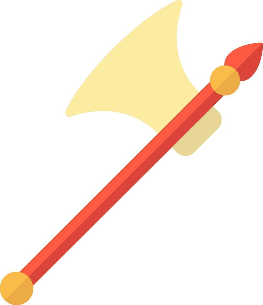 Red And Yellow Axe Flat Icon On White Background. vector