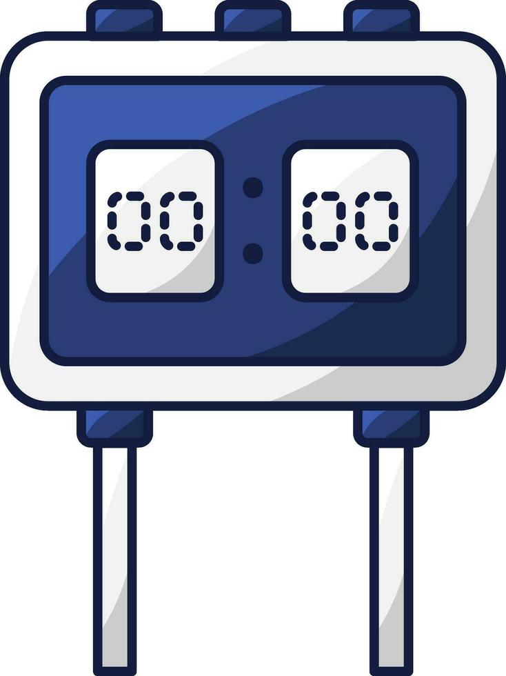 Blue And White Illustration Of Score Board Flat Icon. vector