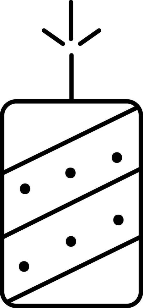 Isolated Burning Firecracker Bomb Icon In Line Art. vector