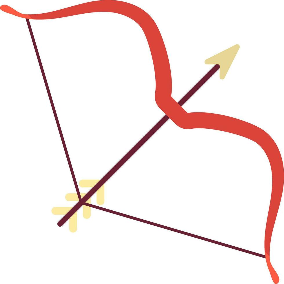 Aim Arrow Bow Red And Yellow Icon. vector