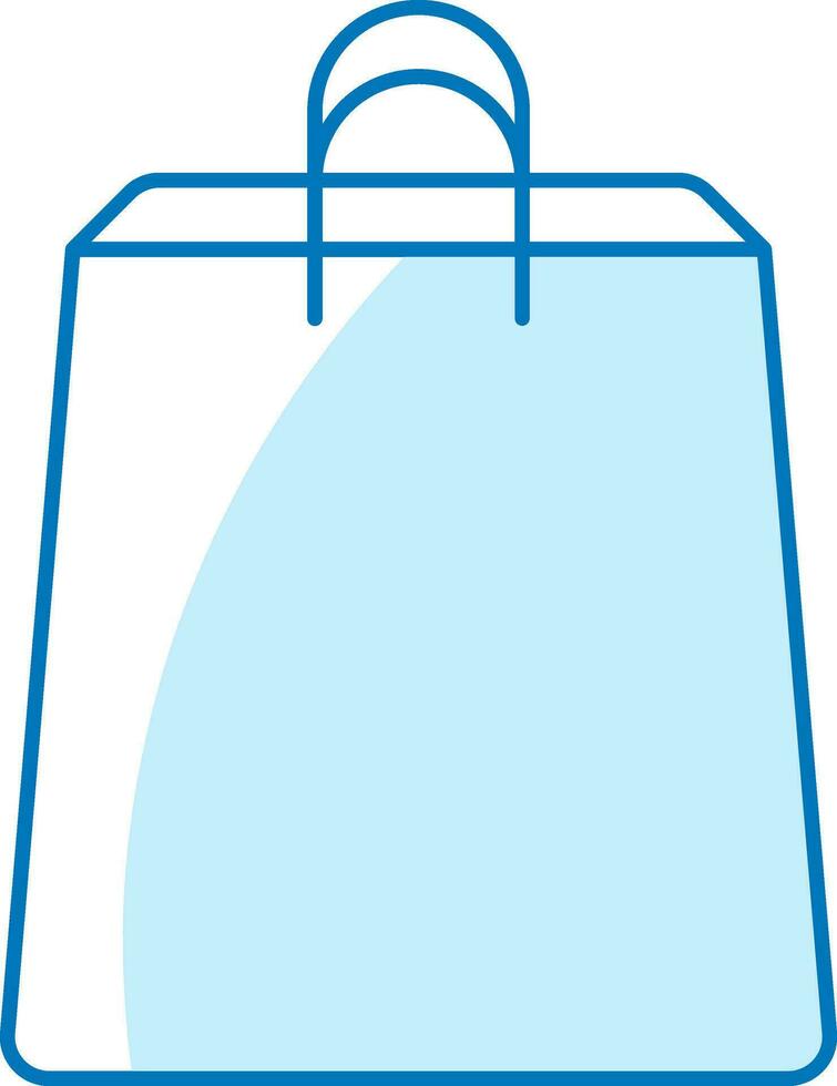 Blue And White Shopping Bag Flat Icon. vector