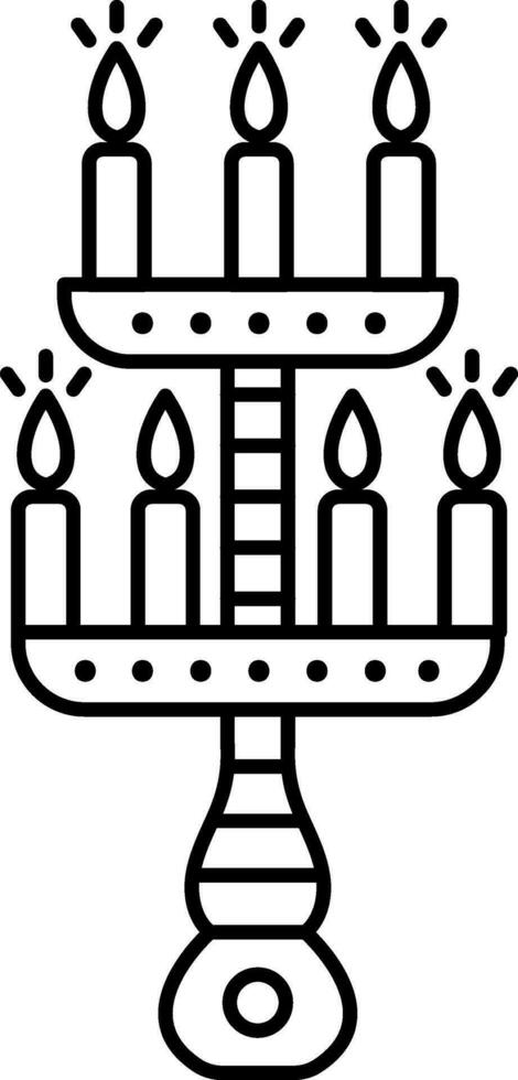 Isolated Candle Stand Icon In Line Art. vector