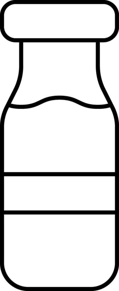 Isolated Milk Bottle Icon In Black Outline. vector